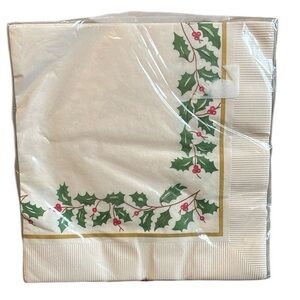 Holiday Luncheon Paper Napkins 20-Count Christmas Holly